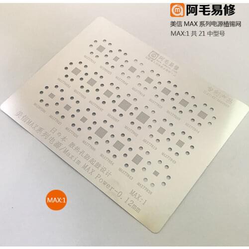 For MAX77838 MAX 77686 /77826/77821/98506/77849/98925/77803/77888/77804/77665A BGA reballing Stencil Direct Heating Template