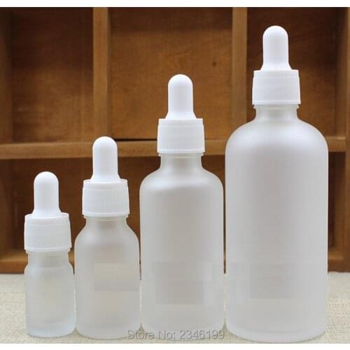 5ml 10ml 15ml 20ml 30ml 20pcs Frosted Glass Dropper Bottles Vials Essential Oil Cosmetic Glass Bottles Reagent Pipette Bottle