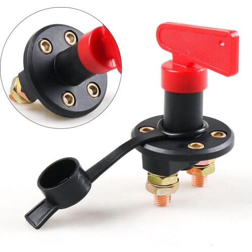 HB Car Truck Vehicle Battery Disconnect Cut Off Rotary Switch Brass Terminals for Golf MK4 Ford Focus 2 BMW E46 E93 Opel Astra H