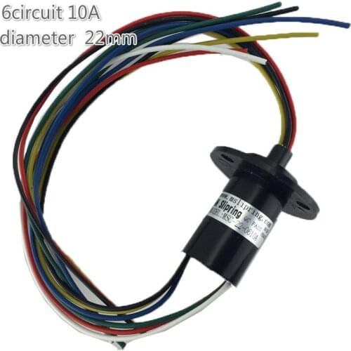 6-way 10a Diameter 22mm Collector Ring Sliding Ring Lighting Brush Lamp Box Conductive Ring Wind Power Generator Rotating Head