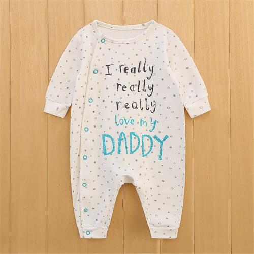 Spring Newborn Baby Girl boy Clothes Set Infant Long sleeve baby rompers I love daddy & mummy Jumpsuit Infant clothing