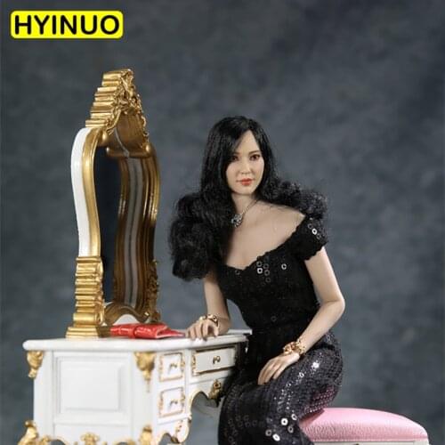 1/6 Scale FT008 Female Black Fishtail Evening Dress Lady Dress Clothes Clothing Suit Set Model for 12''Action Figure Body