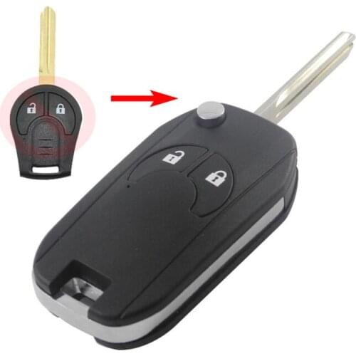 2 Buttons Modified Flip Folding Remote Key Shell For Nissan Car key Blanks Case