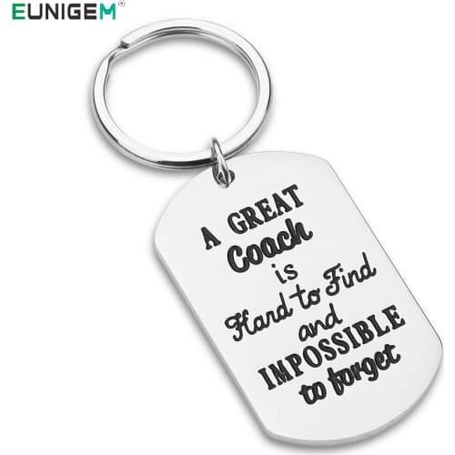 Trendy Silver Keychain Thank You Gifts for Men Woman Boys Girls Football Basketball Baseball Swimming Soccer Coaches Key Ring