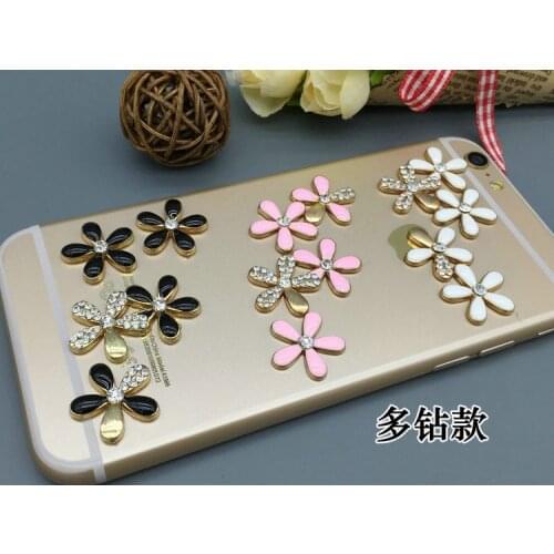 12sets/lot Alloy Small Cut rhinestones Flower Set charms cell Phone case DIY Alloy Decoration