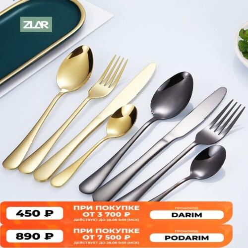 5pcs Gold Dinnerware Set Stainless Steel Black Dinnerware Set Knife Fork Spoon Teaspoon Cutlery Set Kitchen Silverware Set