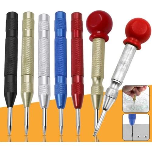 Non-slip Automatic Center Punch Spring Loaded Marking Starting Holes Tool For Wood/metal Positioning Holes Hand Tool Hole Bits