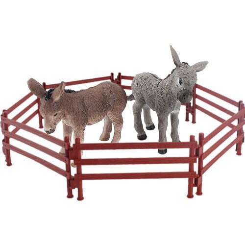 NEW Simulation Animal Mini Zoo Donkey Model Figure Doll Boys Girls Toys Scenario Farm Car Ornaments Kids Puzzle Birthday Gift