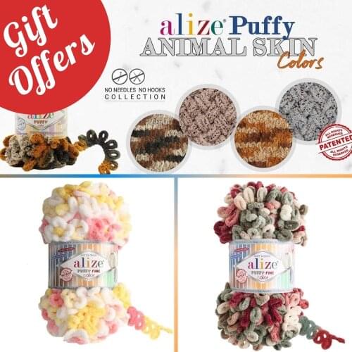 Alize Puffy Fine Color 5 Ball Finger Knitting Yarn, 100 grams 14 meters, Thread Acrylic, Autumn / Winter Season, Crochet, Clothes, Sport, Cardigan, Blanket, Quality, Hobby, Knit, Packs, Palmie, Made In Turkey – DIY