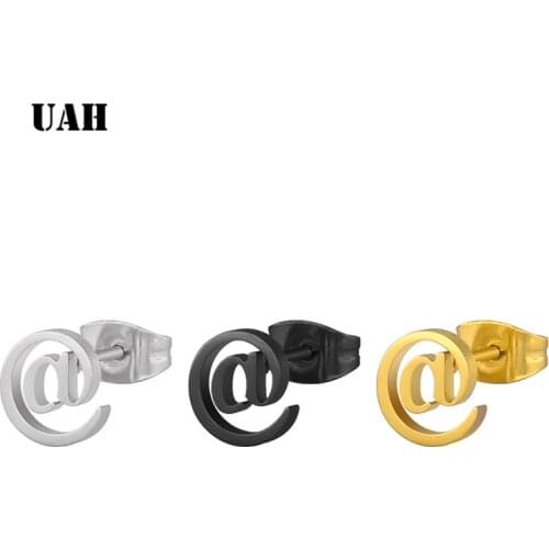 UAH Stainless Steel Mouse Symbol Stud Earrings for Women Girls Fashion @ Earrings Jewelry Accessories Birthday Gift