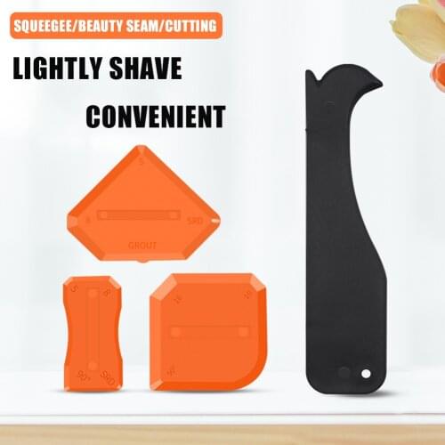 4PCS Silicone Glass Cement Smooth Scraper Caulking Sealant Finishing Grout Floor Cleaning Tile Dirt Tool Spatula Glue Shovel