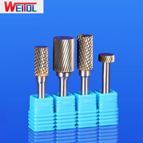 WeiTol 6mm A type carbide rotary files single cut carbide burrs power tools CNC carving cutter dremel tools