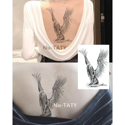 Nu-TATY Angel temporary tattoo sticker,15*21cm Flash Tattoo Stickers, Waterproof Fake Tatoo Henna Wall Sticker