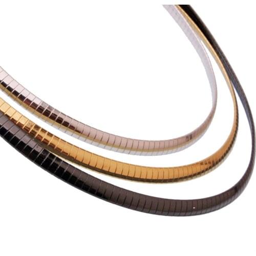 High Quality 316L Stainless Steel Jewelry Gold Black Color Snake Chain Necklace Jewellery Set for Women 6mm 45cm