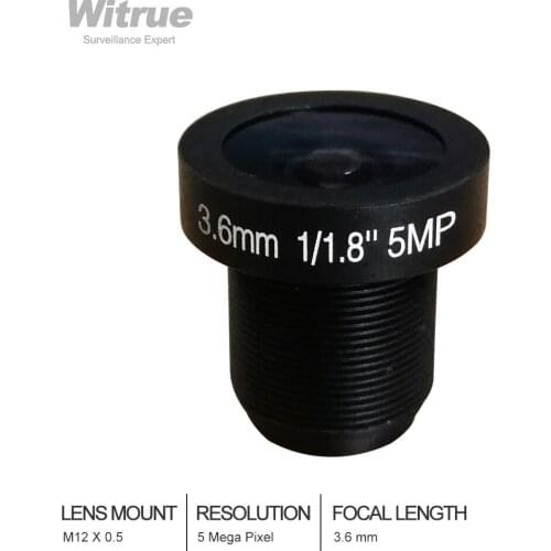 5Megapixel 3.6 CCTV Camera Lens 1/1.8" For Security Cameras HD IP Cameras F2.0" M12 Mount