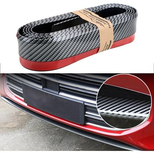 2.5m Bumpers Protector Carbon Fiber Rubber Lip Width Strip Scratch Resistant Front Lip Bumper Lip Strip Protector Car Decoration