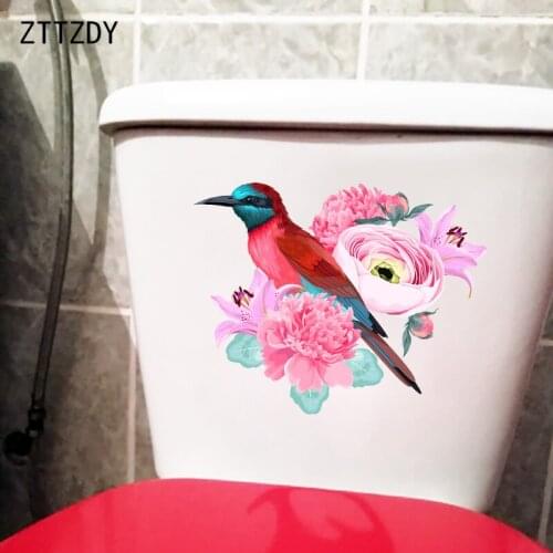 ZTTZDY 25×19.7CM Modern Style Peony Rose Bouquet Living Room Decoration Creative Wall WC Toilet Stickers T2-1140