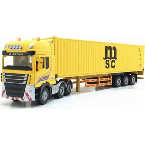 1:50 Scale Alloy Semi-trailer Metal Truck Trailer Container Truck High Simulation Diecast Model Engineering Vehicle lifelike Toy
