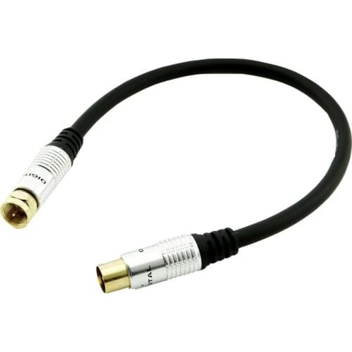 10pcs 9.5mm Male to F-type Male Plug Coaxial TV Satellite Antenna Gold Plated Connector Cable 1FT/30CM