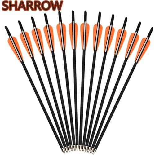 12/24Pcs 17" Crossbow Bolts Arrows Archery Carbon Arrow With Replacement Broadhead For Shooting Practice Target Accessories