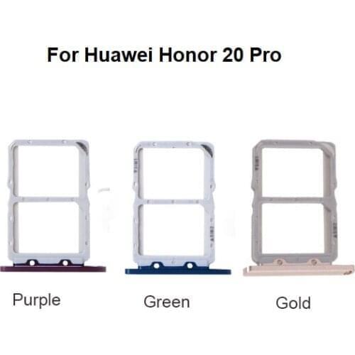 2/PCS New Sim Card Tray Slot Holder Socket Adapter Connector For Huawei Honor 20 Pro Repair Parts Replacement
