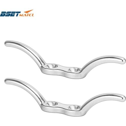 2PCS stainless steel 316 Flagpole Cleat Hook Fixed Hook Flag Rope Cleat Flag Halyard Boat Securing Tie Down DocksTarps Awnings