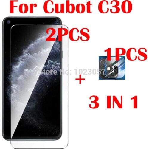 3 in 1 Camera Glass For Cubot C30 6.4 inch Glass Tempered Lens Screen Protector For Cubot C30 Glass