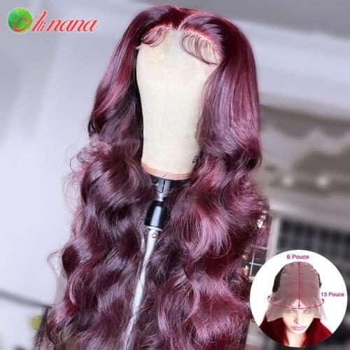 5×5 HD Lace Closure Wig For Women Pre-Plucked 13×6 Transparent Lace Frontal Wigs Body Wave Human Hair Cherry Red 250% Density