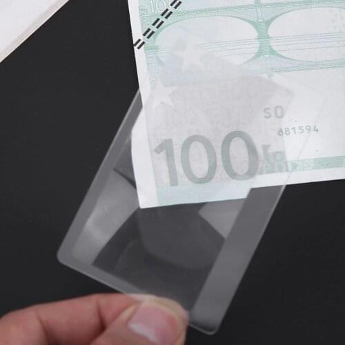 5 Pcs Transparent Credit Card Size 3X Magnifier Magnifying Fresnel Lens For Reading Newspaper