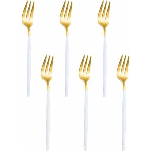 6Pcs Stainless Steel Dinner Forks Tea Forks Flatware Cutlery Set Dinnerware Dessert Mirror Polishing Shiny Kitchen Home Creative