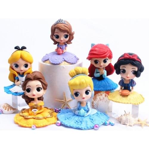 Anime Q Posket Princess Sofia Snow White Alice Belle Mermaid Aurore PVC Figures Toys Dolls Cake Decoration Wedding Gifts Toys