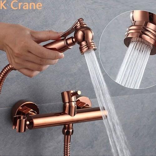 Rose Gold Toilet Bidet Anal Ass Cleaner WC Gold Butter Washer Wall Mount Shower Gun Health Copper Faucet Luxury Brass Bidets Tap