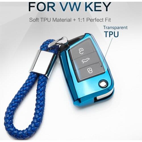 2019 TPU Key Case For Volkswagen VW Golf 7 6 5 MK7 MK4 Polo GTI Passat B5 B6 Tiguan Beetle Bora Jetta Car Key Bag Cover Keychain