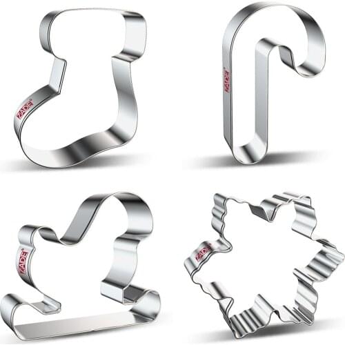 ZADE Christmas Cookie Cutter Biscuit/ Fondant/ Sandwich/ Pastry/ Fruit Cutter - Stainless Steel