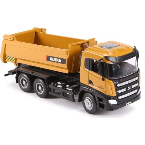 HUINA 1718 1/50 Metal Alloy Dump Truck Car Model Toy Engineering Car Vehicle Construction Car Gift for Kids Boys