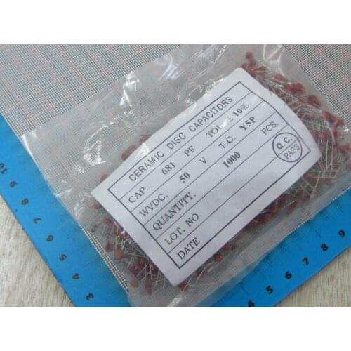 1000pcs/lot High Quality 680pf 681 50V Ceramic dielectric Capacitor 680pf 681 50V dip ceramic capacitors 680pf