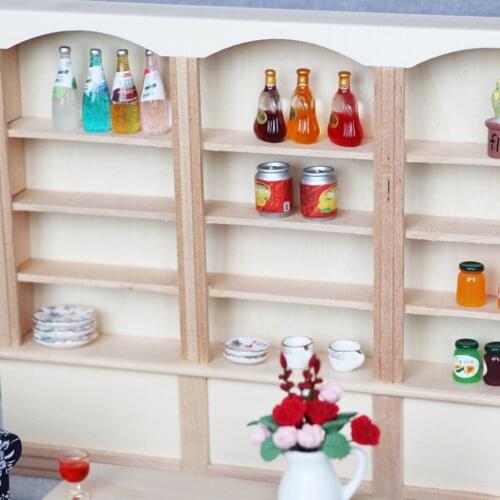 Doll House 4-Layer Birch Wood Cabinet Shelves Dollhouse Furniture Toys 1/12