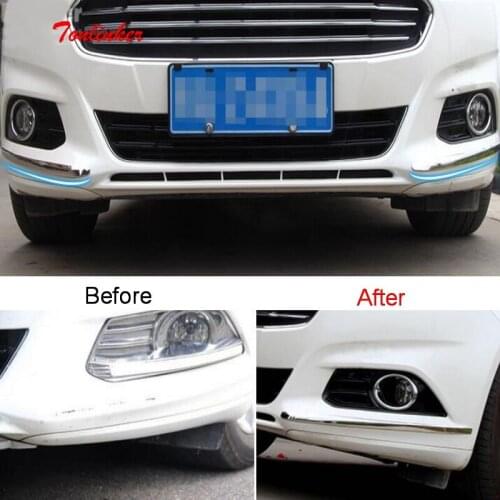 Tonlinker Exterior Front Bumper corner Cover Stickers for Ford MENDEO 2013-16 Car styling 2 PCS Stainless steel Cover stickers