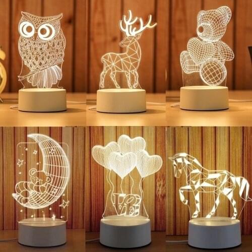 New USB Night Light New Strange Creative 3D Vision LED Night Light Gift Bedside Gift Home Decoration Household Smart Gadgets