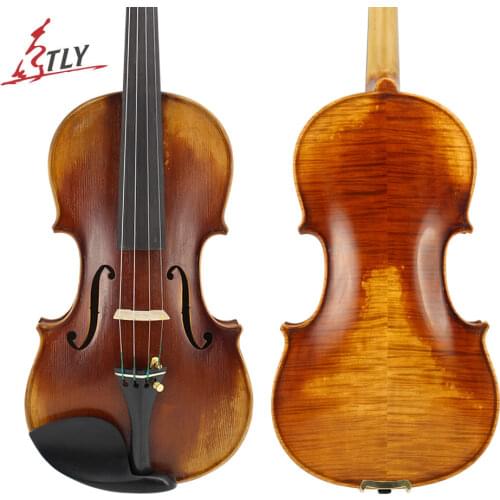 Limited Supply TONGLING Master Handmade Antique Violin Full Size High-grade Flamed Maple Professional Violins w/ Full Set Parts