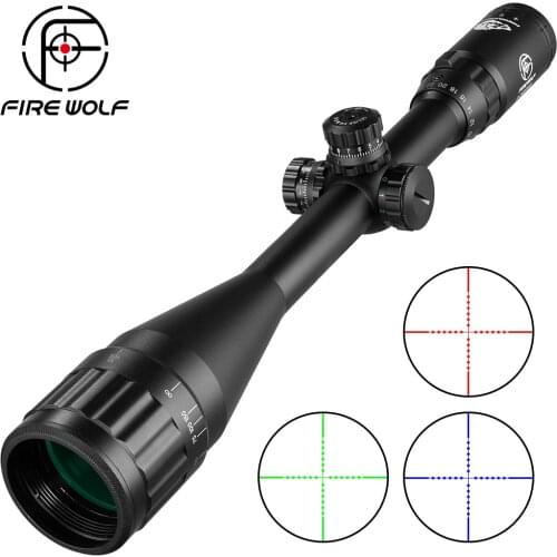 FIRE WOLF 6-24x50AOE Hunting tactical optics cross red light rifle scope Green Red Illuminated Turret lock sniper airsoft air s