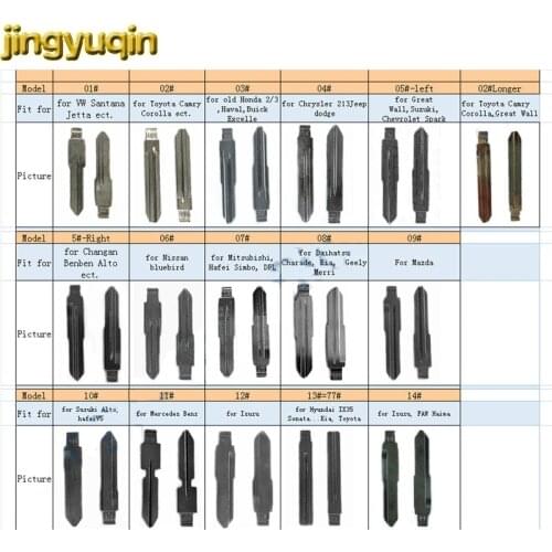 Jingyuqin #01 to #155 Pack Remote Car Key Blade For VW Renault Toyota Mitsubishi Honda Chevrolet Hyundai Kia KD Models 31 83 02