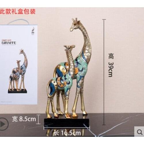 LUXURIOUS GIRAFFE ART SCULPTURE DECOR ABSTRACT ART ANIMAL STATUE RESIN CRAFTS HOME DECORATION STRIPE GIRAFFE FIGURINE R4913