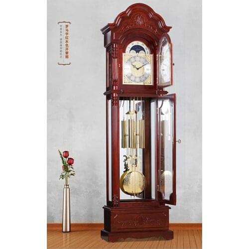 Antique Solid Wood Grandfather Clock With German Mechanical Movement Floor clocks Chimes