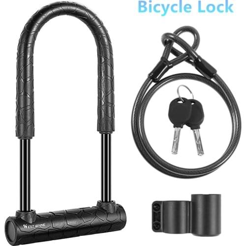 Bicycle U-shaped Lock Motorcycle Electric Vehicle Anti-theft Silicone Type Mountain Bike Riding Equipment