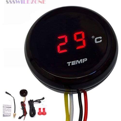 Ultra thin round water thermometer motorcycle accessories universal thermometer instrument retrofit For Harley battle pedal