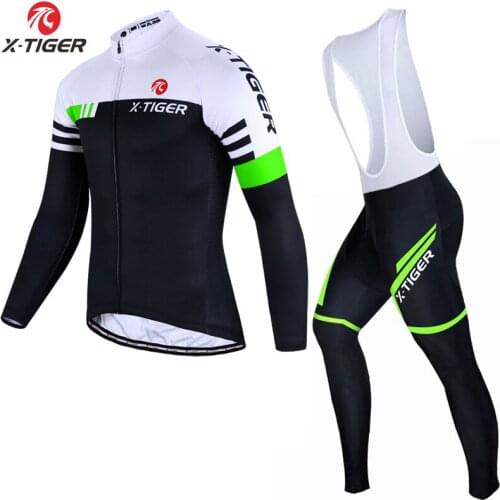 X-tiger cycling clothes mens suit spring and autumn road mountain bike riding clothes long sleeves long pants