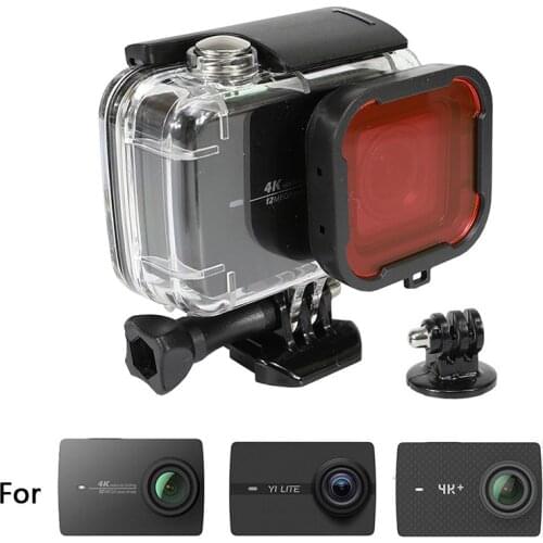 45M Waterproof Case for Xiaomi 4K/ Yi 4K+/Yi Lite/YI Discovery 4K Diving Protective Housing W/Red filter for Xiaoyi 4K Accessory