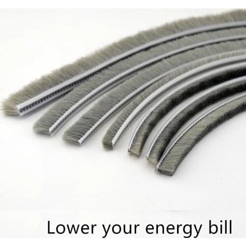 Felt Draught Excluder Wool Pile Weatherstrip Sliding Sash Window Bristle Door Brush Seal 4mm 5mm 6mm 7mm 8mm 10mm 40m Gray Black