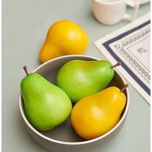 10pcs 9.5cm*8cm mix color High imitation Fake artificial pear Fruit model&artificial plastic fake simulated pear frui